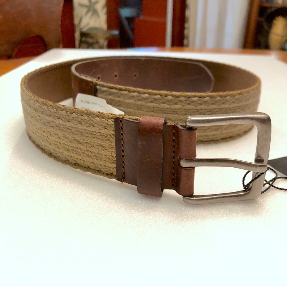 Combined Leather and Fabric Belt